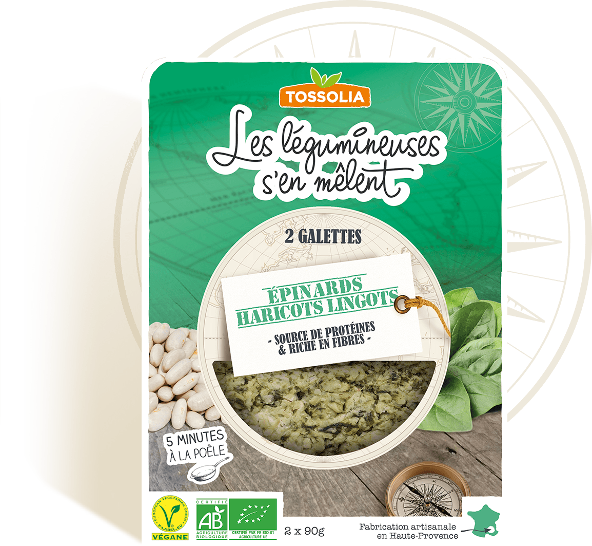 Galettes épinards, haricots lingots Galettes épinards, haricots lingots