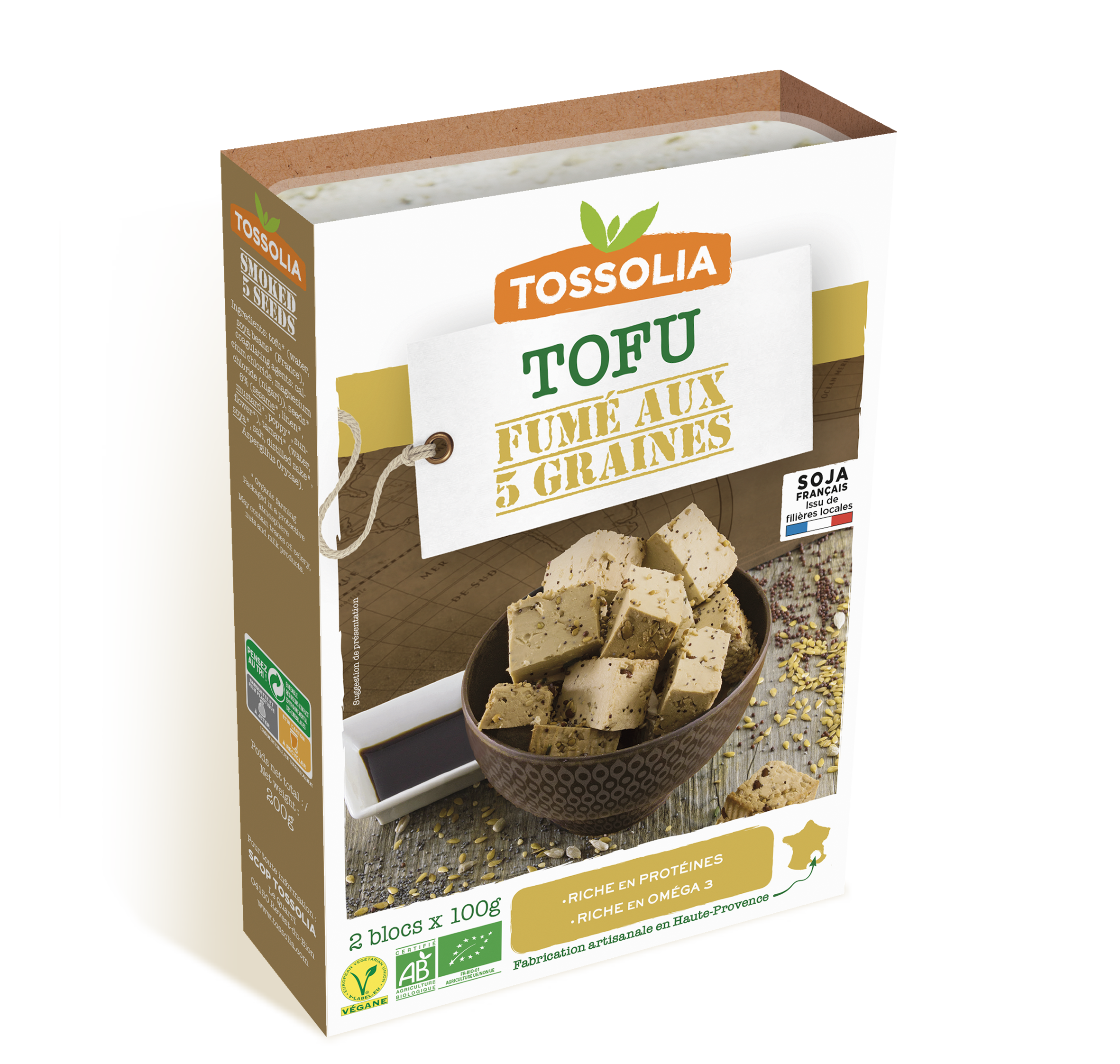 Tofu fumé au 5 graines Tofu fumé au 5 graines