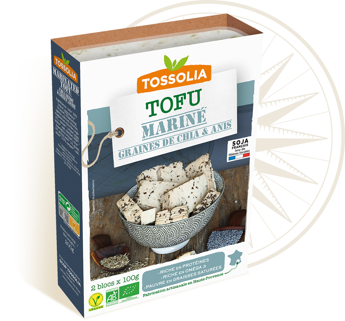 Tofu mariné graines de chia & anis Tofu mariné graines de chia & anis