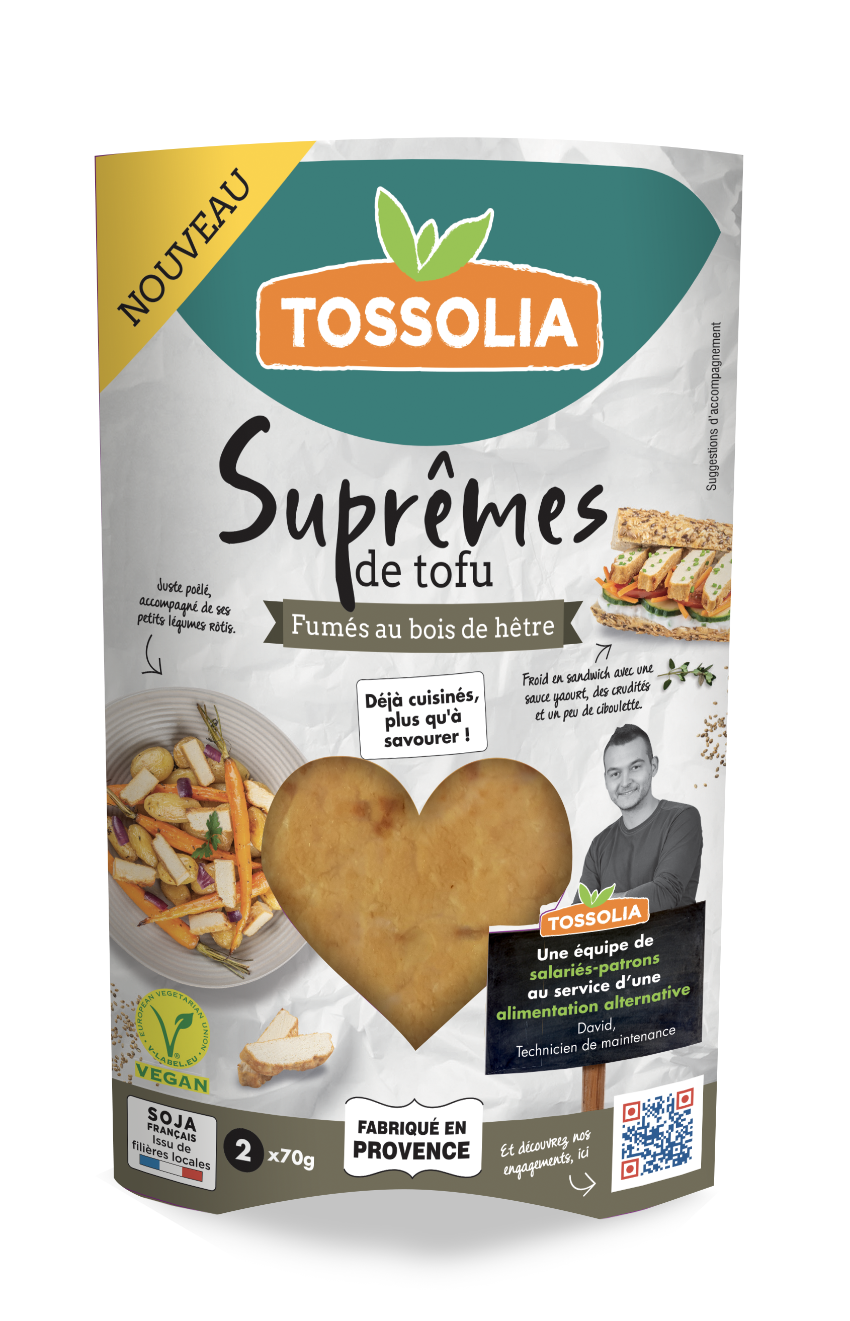 Suprêmes de tofu fumés au bois de hêtre Suprêmes de tofu fumés au bois de hêtre