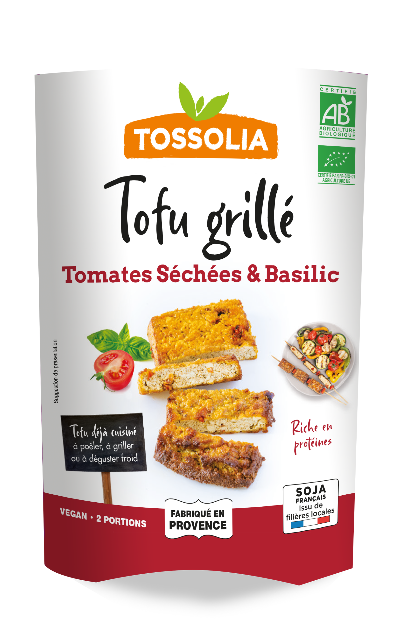 Tofu Grillé tomates séchées & basilic