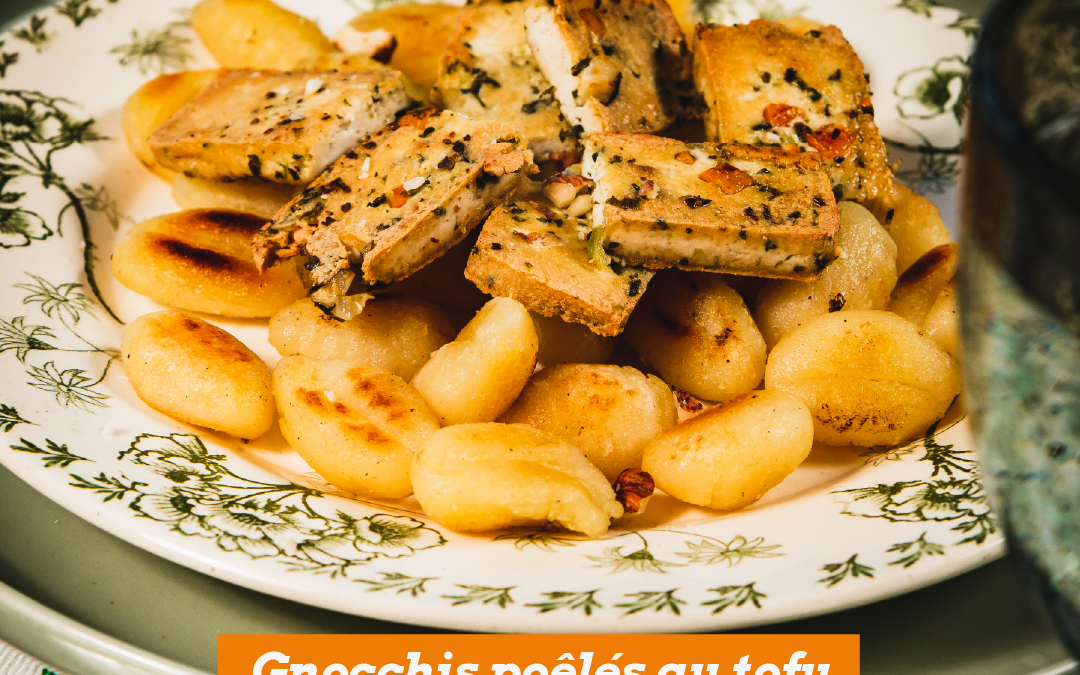Gnocchis poêlés au tofu épinard noisettes