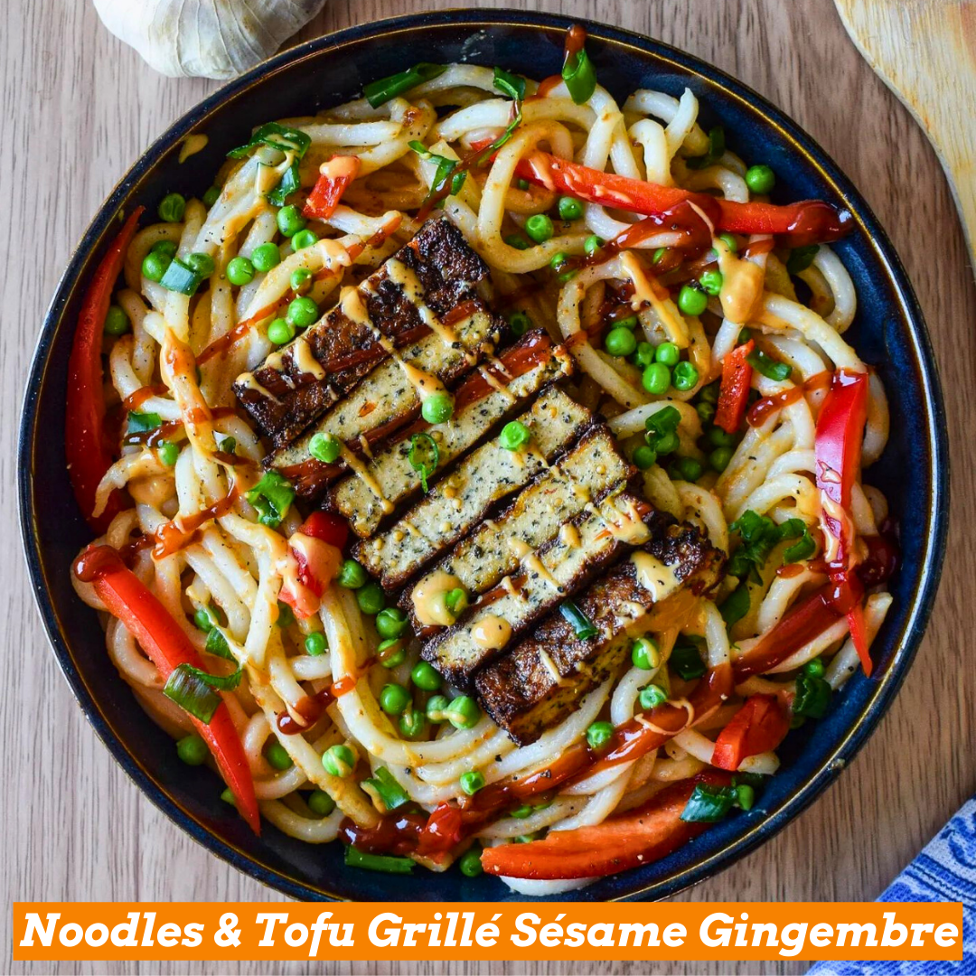 Noodles et Tofu grillé Sésame Gingembre